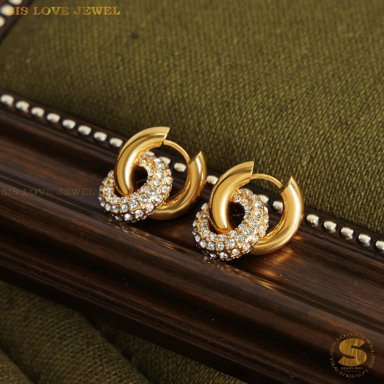 Sparkling Crystal Hoop Earrings S021