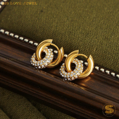 Sparkling Crystal Hoop Earrings S021