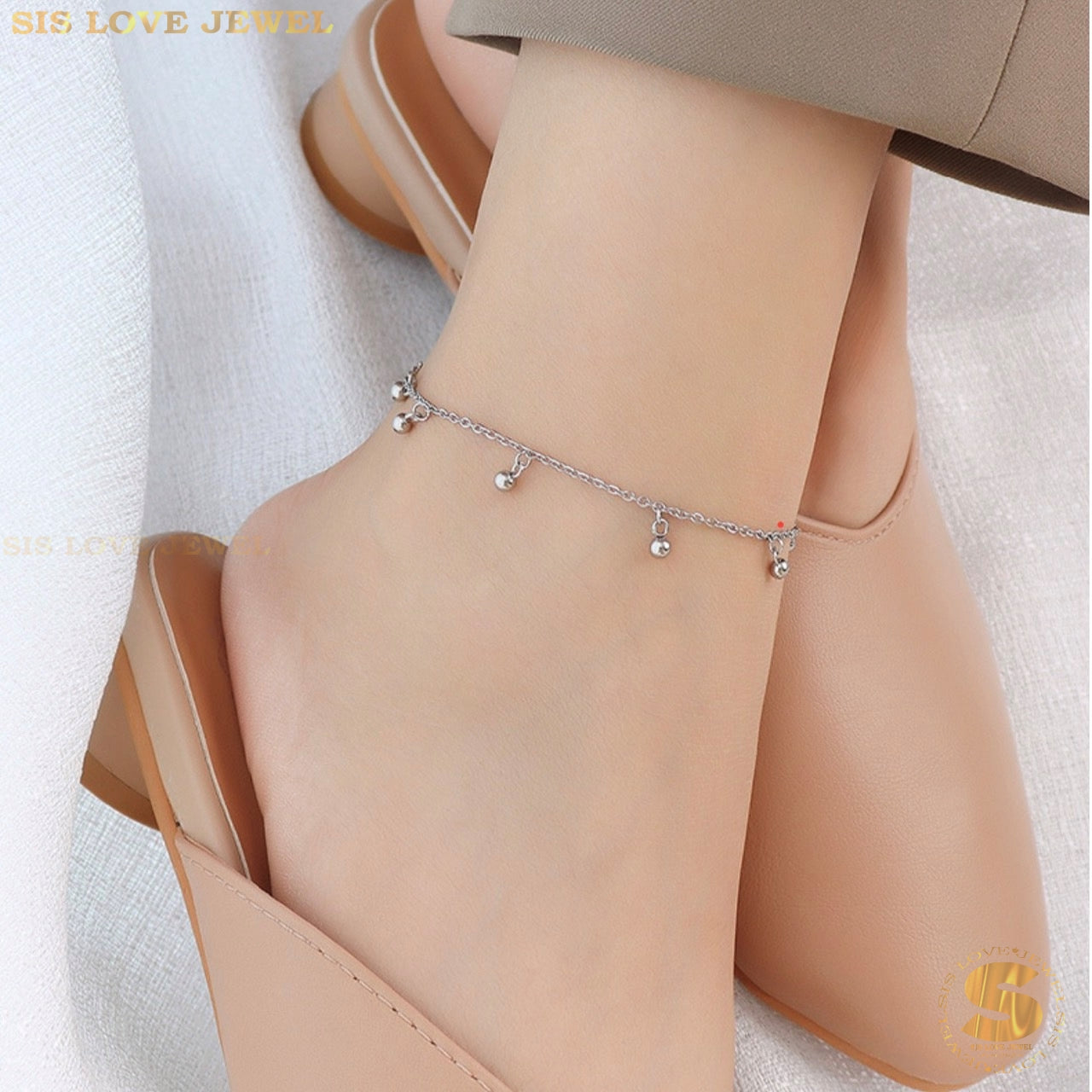 Dangling Balls Gold Plated Anklet A001