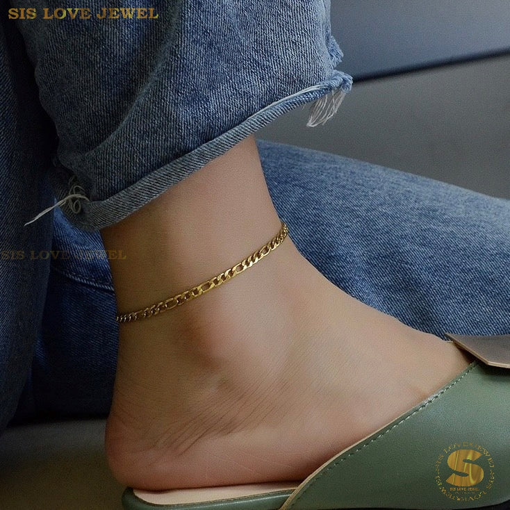 Classic Figaro Chain Anklet A002