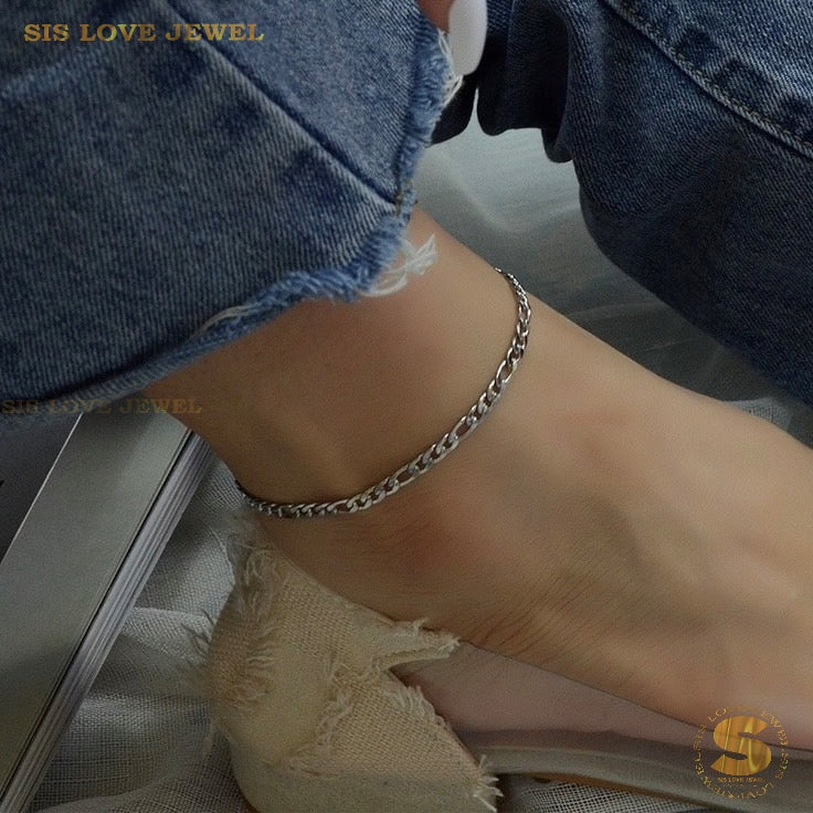 Classic Figaro Chain Anklet A002