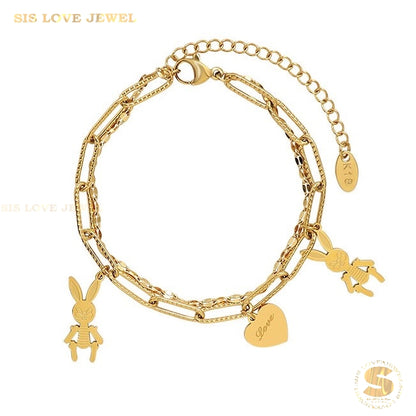 Rabbit Double Layer Bracelet B034