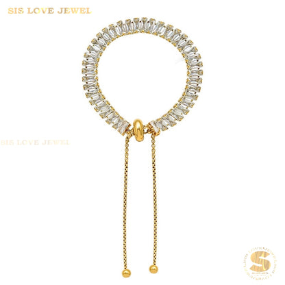 Zirconia Adjustable Chain Bracelet B036