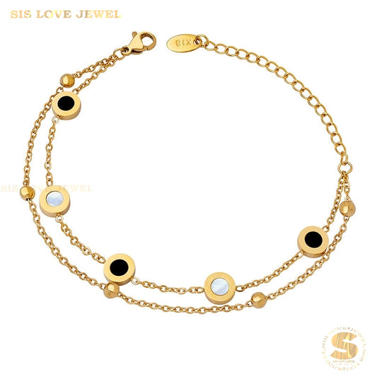 Double Layers Chain Bracelet B037