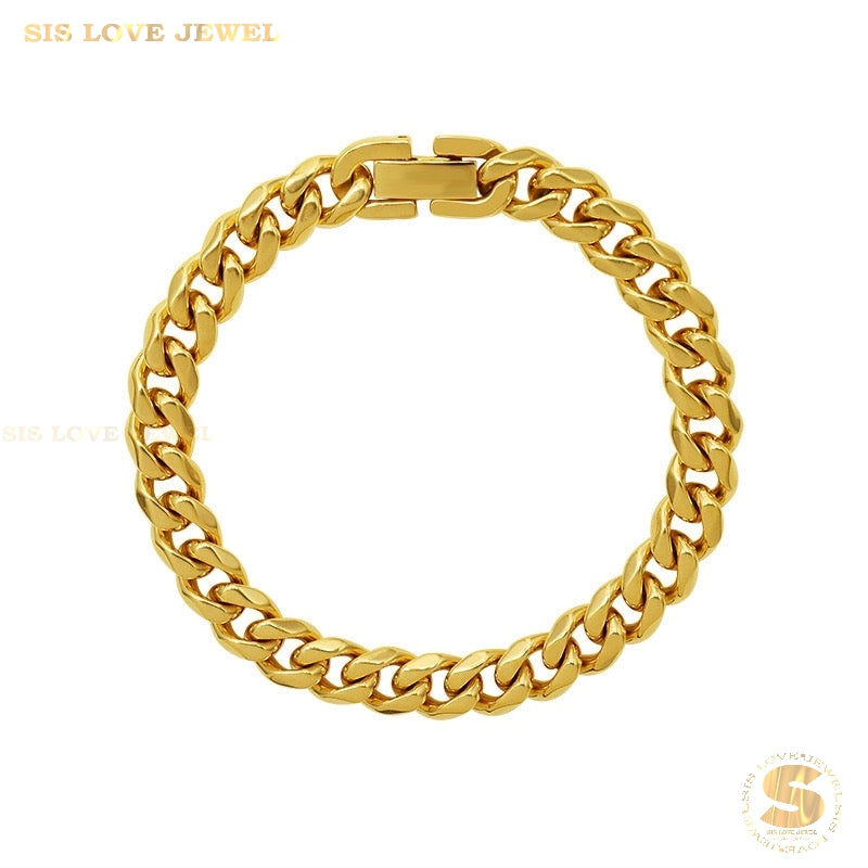 Cuban Link Chain Bracelet B046 Gold