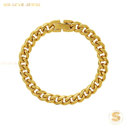 Cuban Link Chain Bracelet B046 Gold