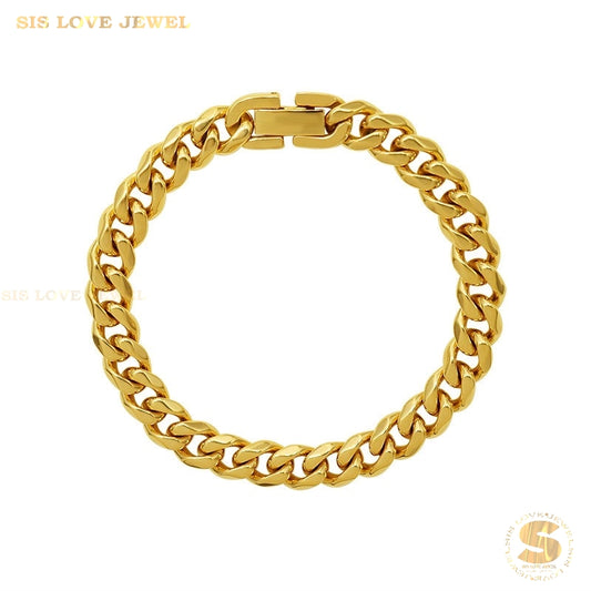 Cuban Link Chain Bracelet B046 Gold