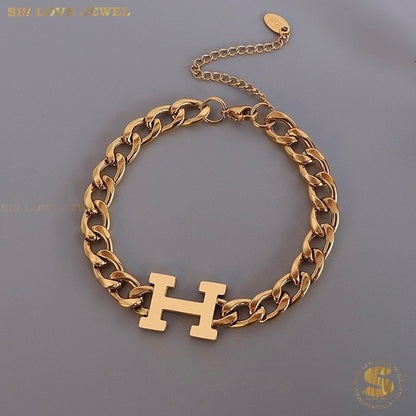 Big H Cuban Link Bracelet B053