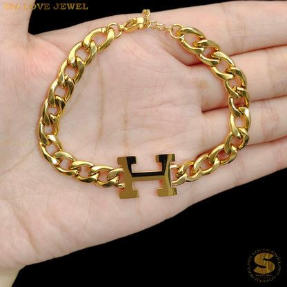 Big H Cuban Link Bracelet B053