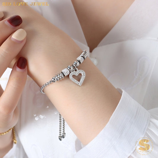 Silver Adjustable Love Bracelet B063 Silver