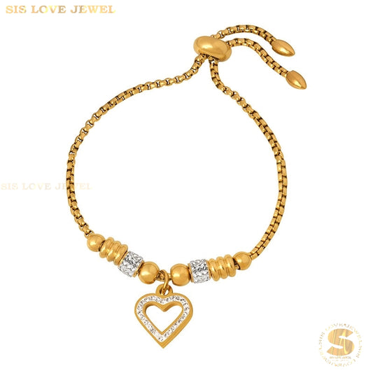 Adjustable Chain Love Bracelet B063 Gold