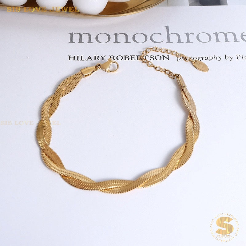 Snake Twisted Chain Bracelet B071