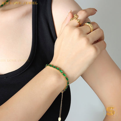 Green Zirconia Bracelet B094 Green