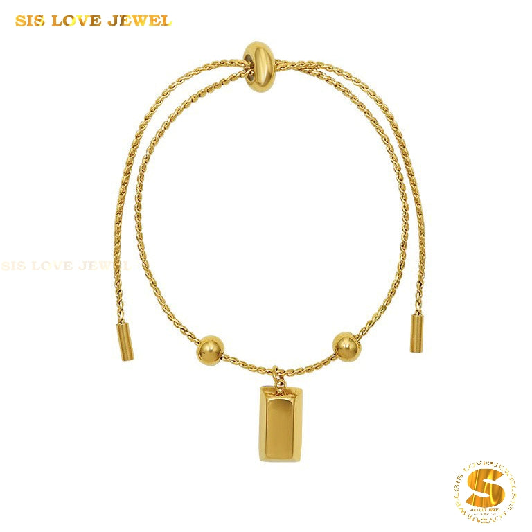 Gold Bar Adjustable Chain Bracelet B097