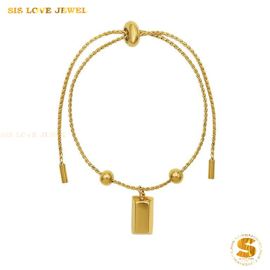 Gold Bar Adjustable Chain Bracelet B097