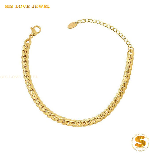 Minimalist Gold Plated Chain Bracelet B109