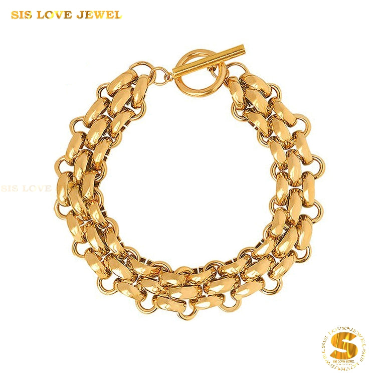 OT Lock Thick Chain Bracelet B132