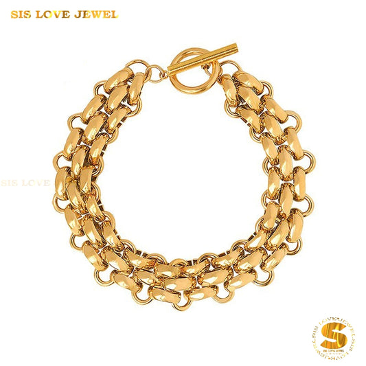 OT Lock Thick Chain Bracelet B132