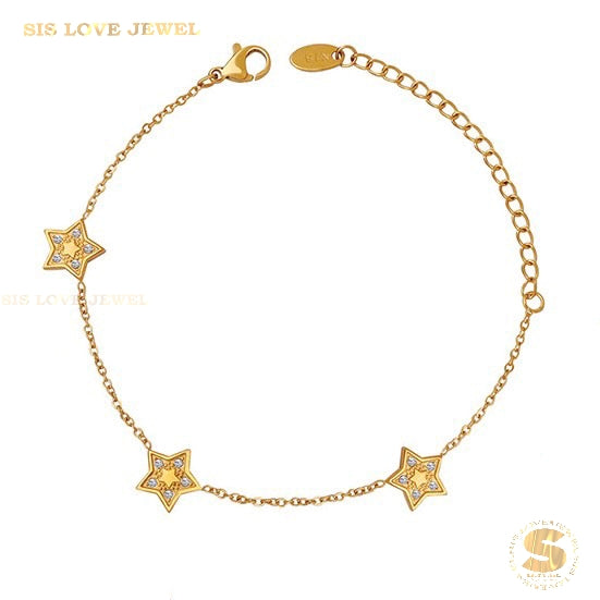 3 Star Zirconia Bracelet B136