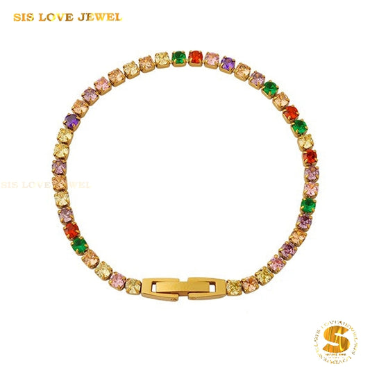 Colorful Tennis Bracelet B148 Colorful