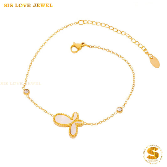 \White Shell Butterfly Bracelet B149