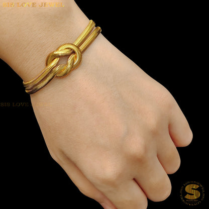 Love Knot Double Layers Snake Chain Bracelet B153