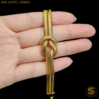 Love Knot Double Layers Snake Chain Bracelet B153