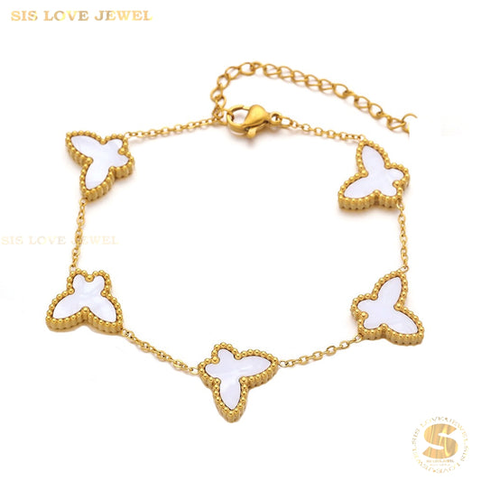 White Butterfly Bracelet B159 White