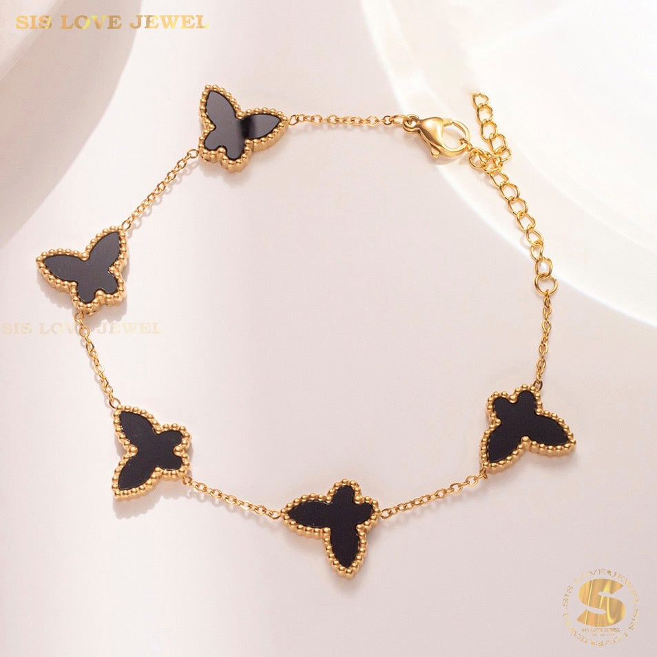 Black Butterfly Bracelet B159 Black