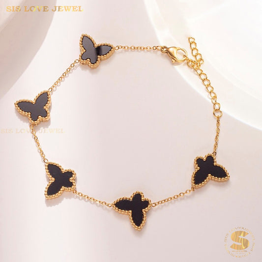 Black Butterfly Bracelet B159 Black