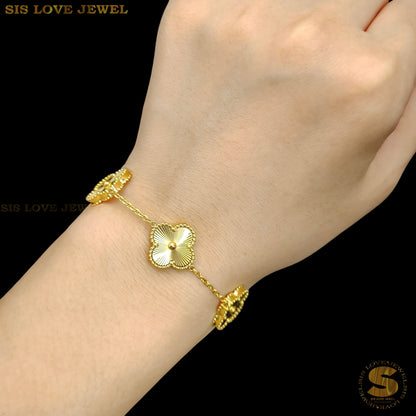 Classic Laser Clover Bracelet B160