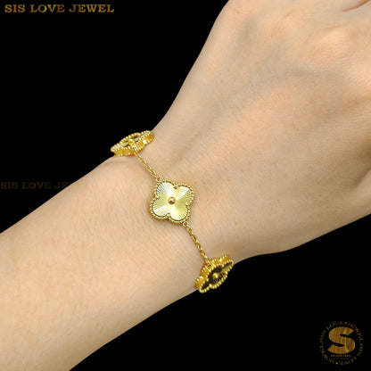 Classic Laser Clover Bracelet B160