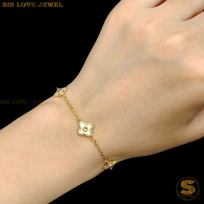 Double Sides Shell Clover Bracelet B161