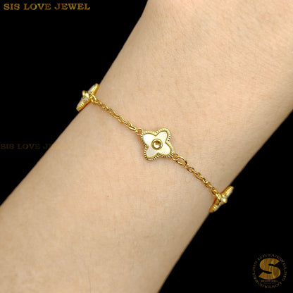 Double Sides Shell Clover Bracelet B161