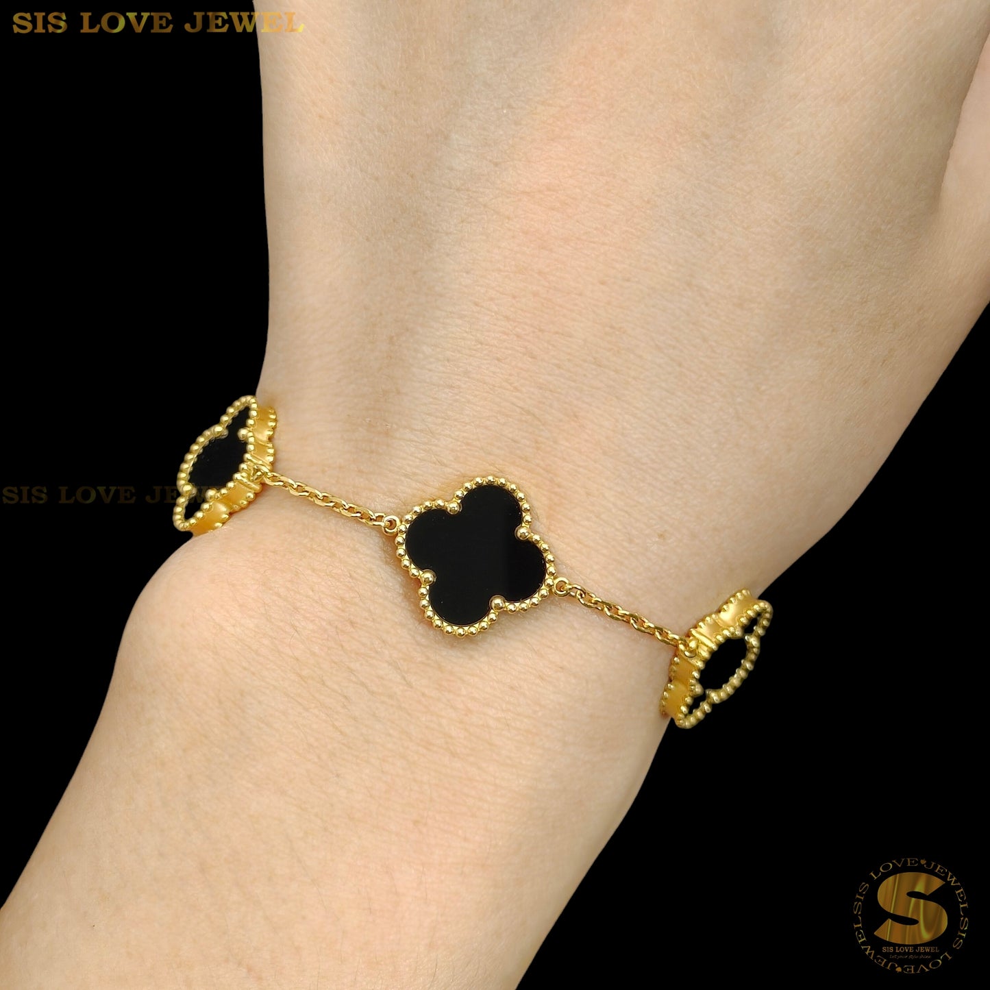 Black Color Clover Bracelet B162