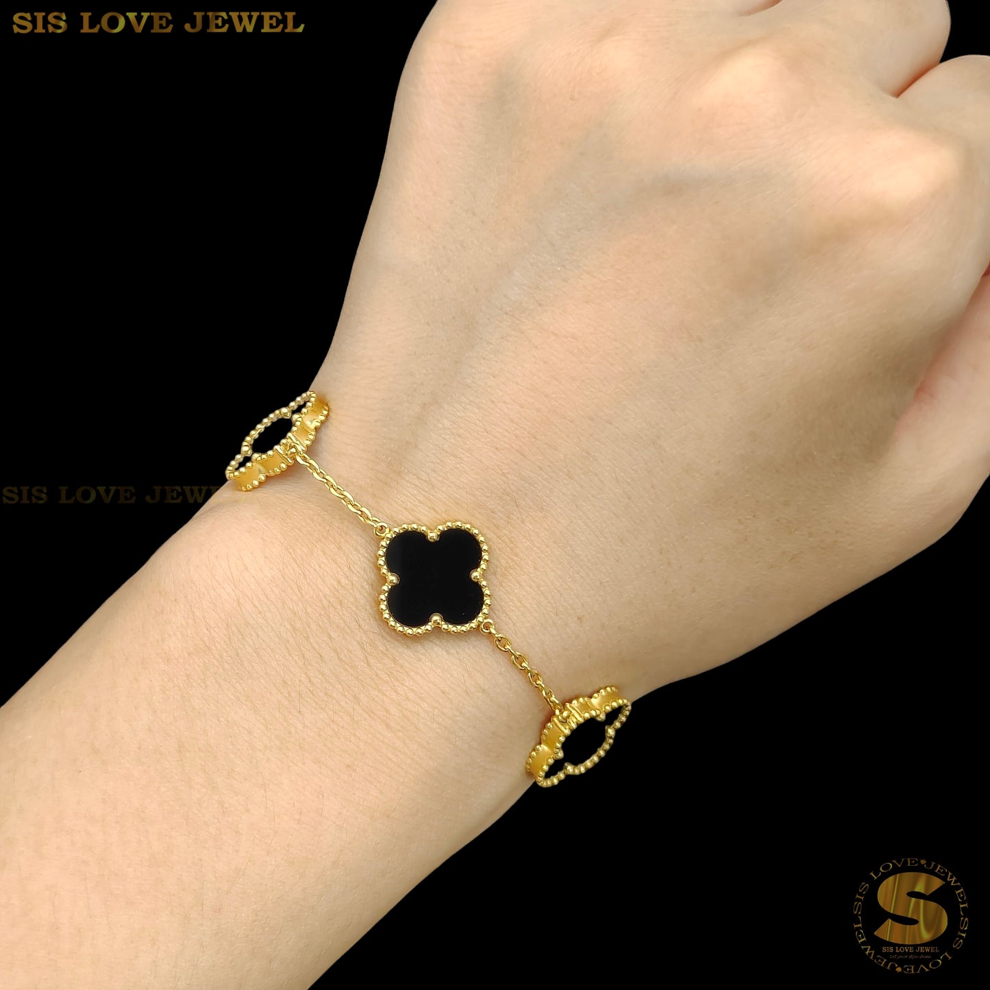 Black Color Clover Bracelet B162