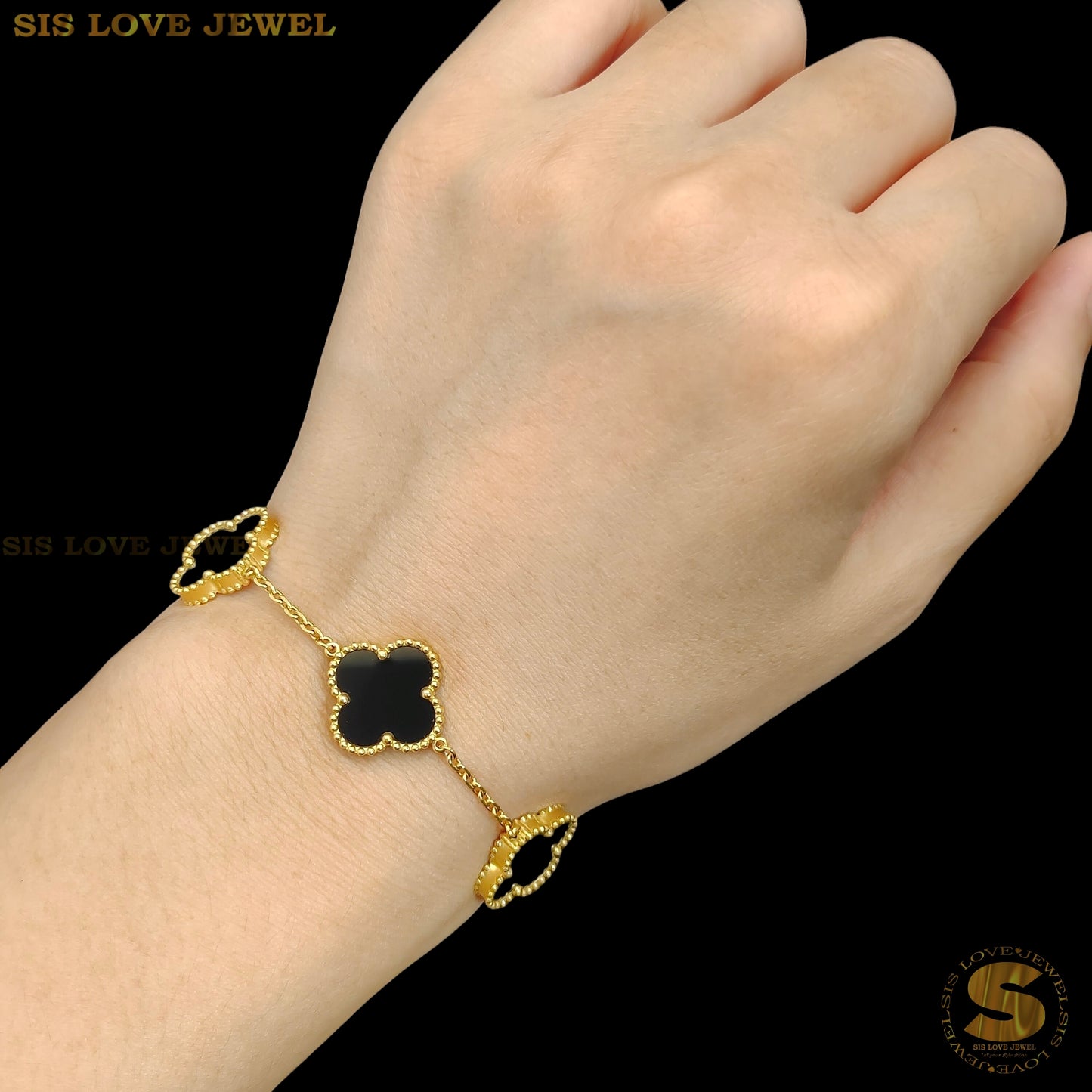 Black Color Clover Bracelet B162