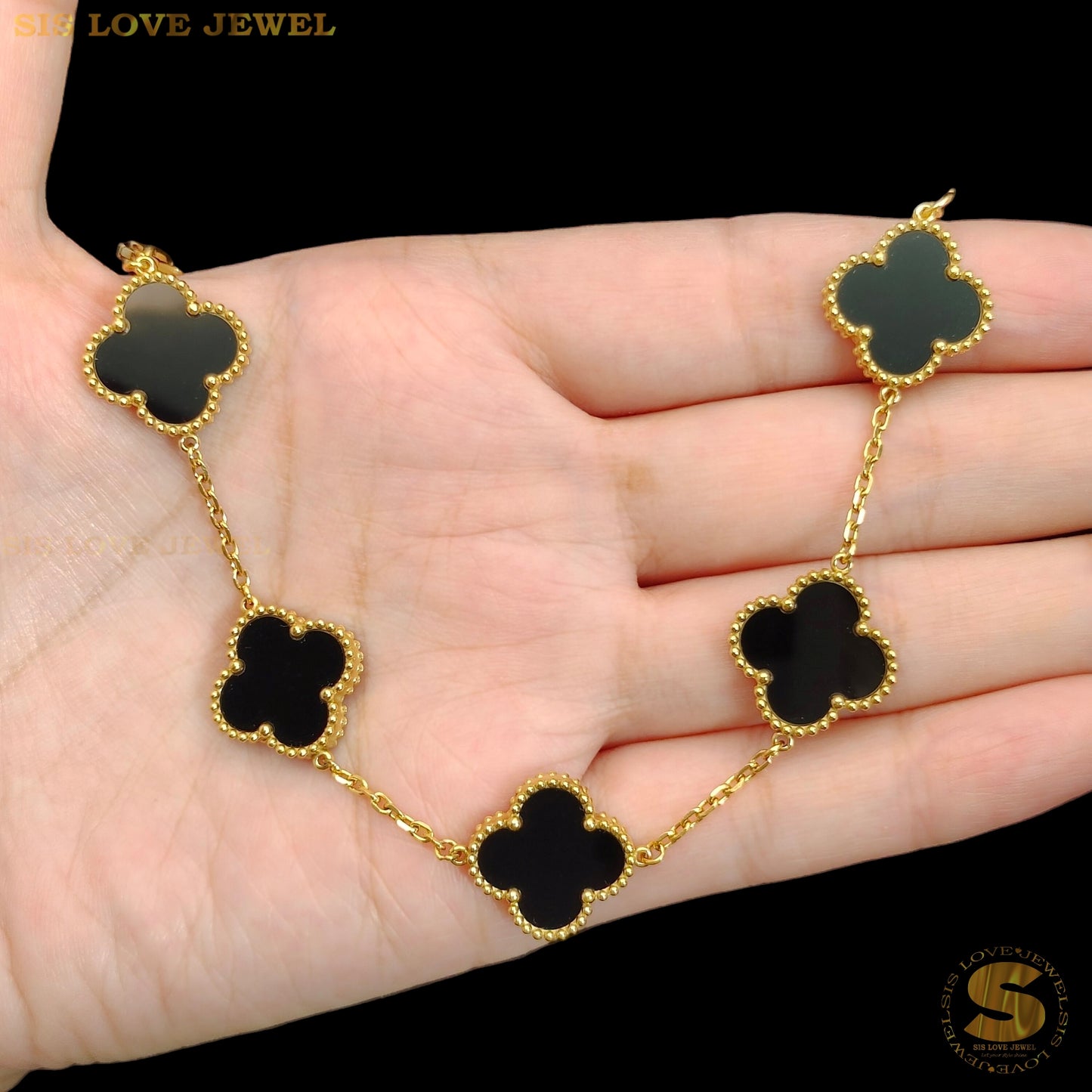 Black Color Clover Bracelet B162