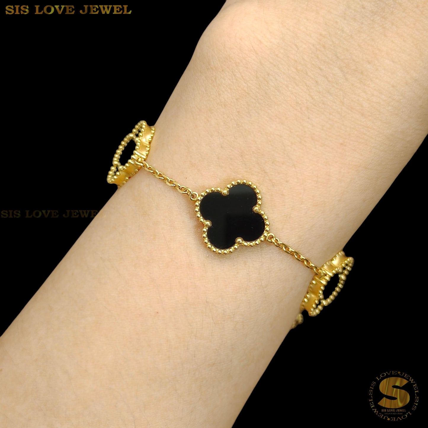 Black Color Clover Bracelet B162