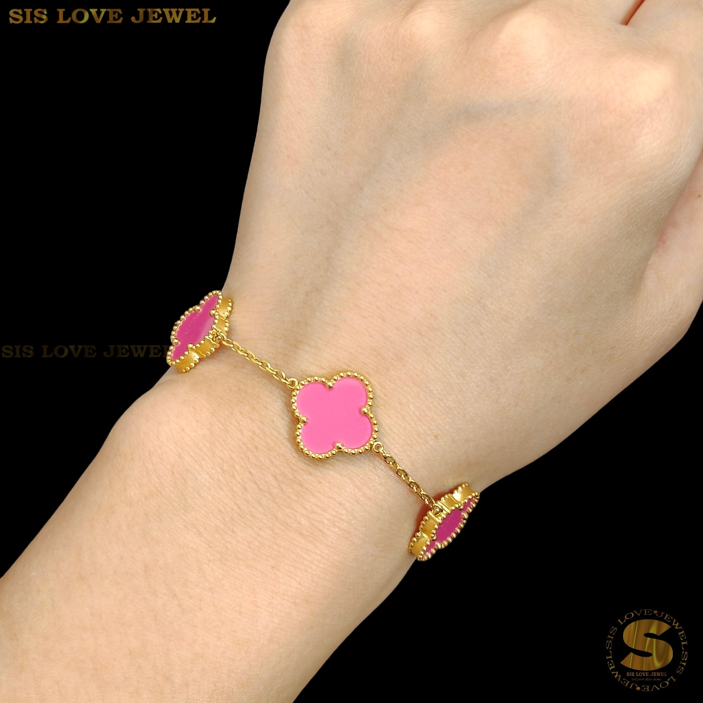 Hotpink Color Clover Bracelet B162