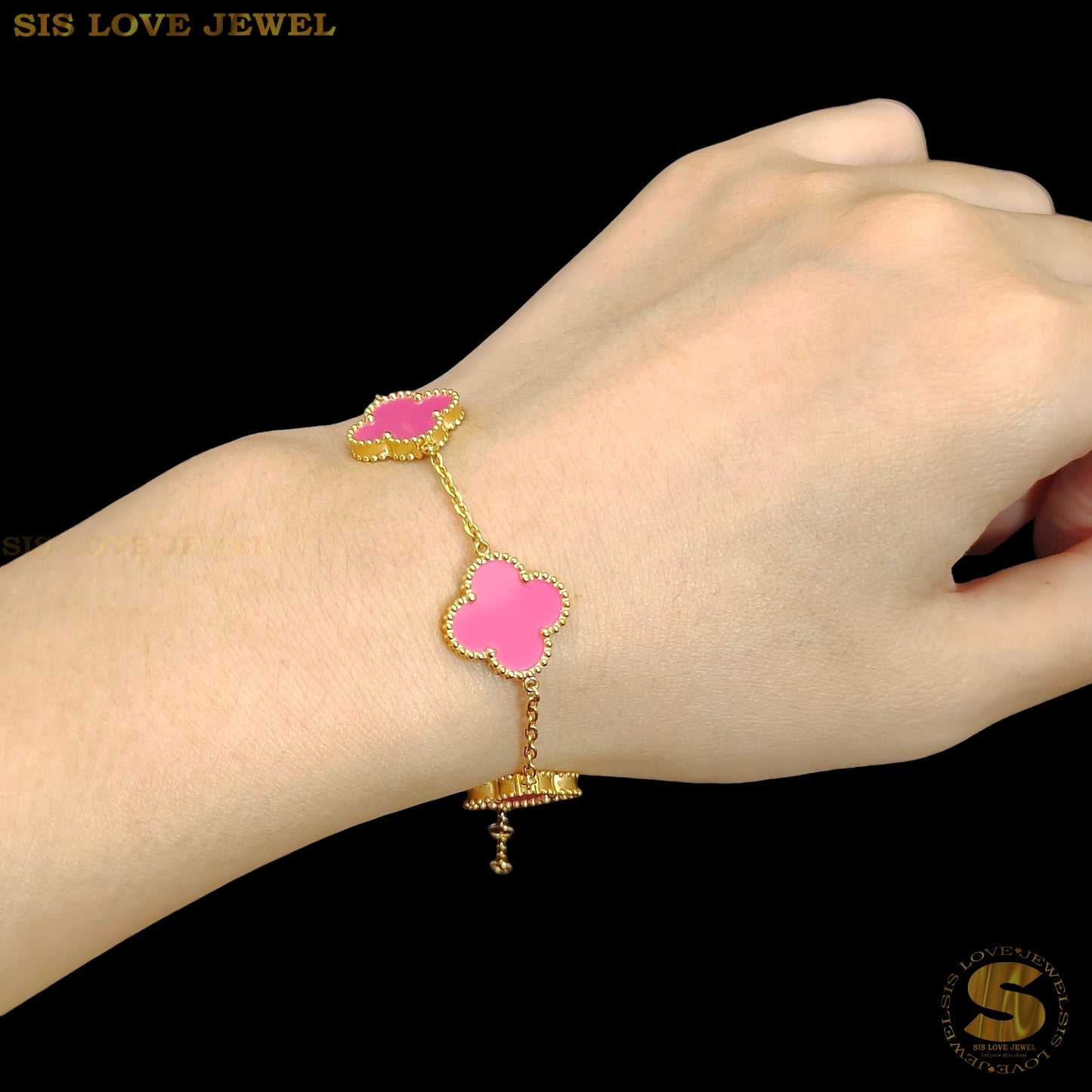 Hotpink Color Clover Bracelet B162