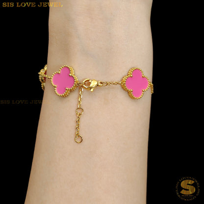 Hotpink Color Clover Bracelet B162