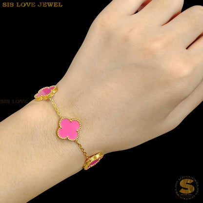 Hotpink Color Clover Bracelet B162