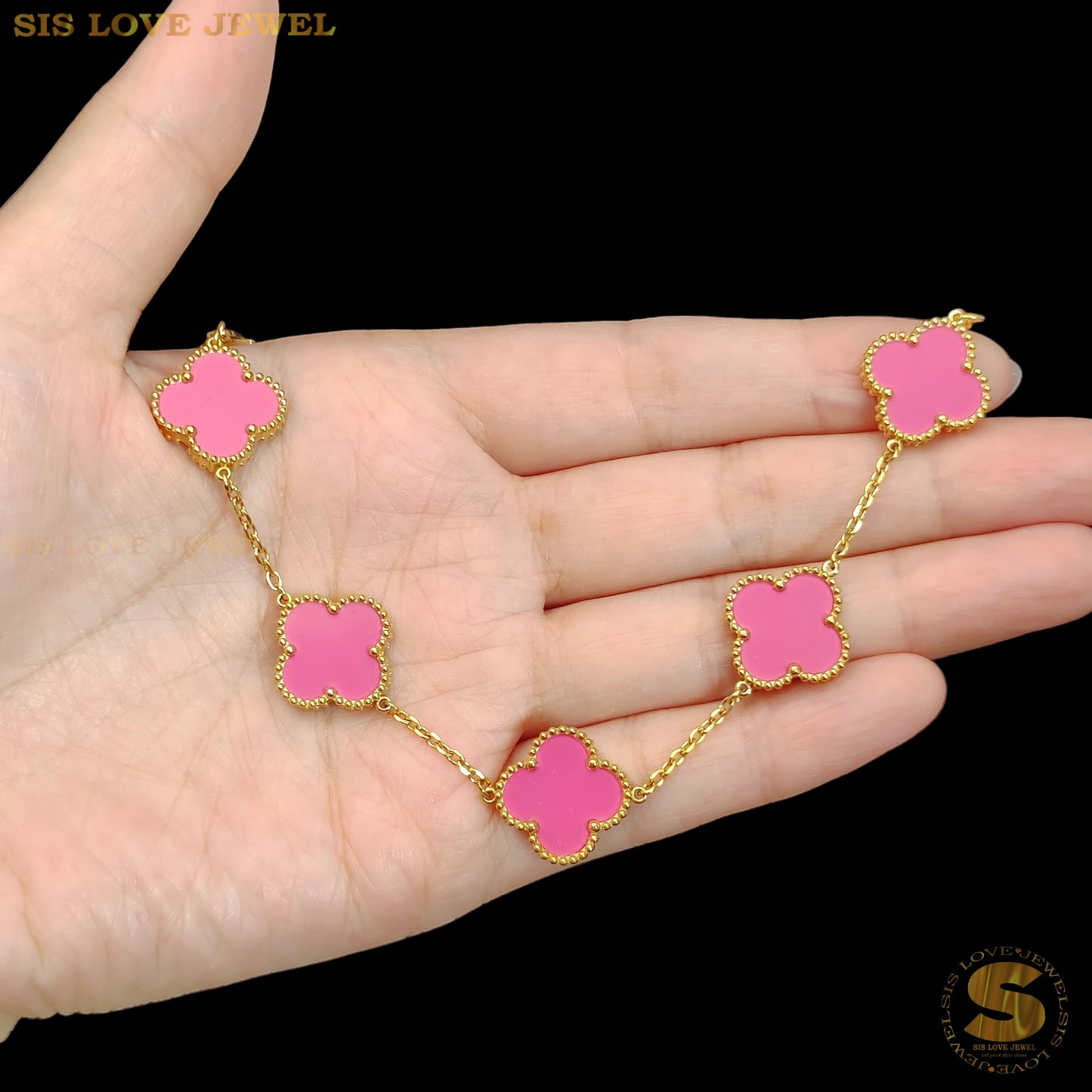 Hotpink Color Clover Bracelet B162