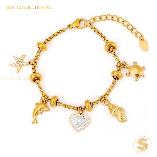 Love Sea Star Charm Bracelet B164