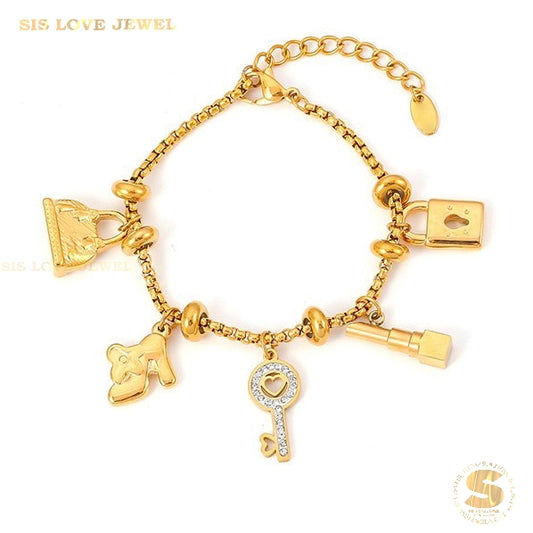 Key Bag Charm Bracelet B165