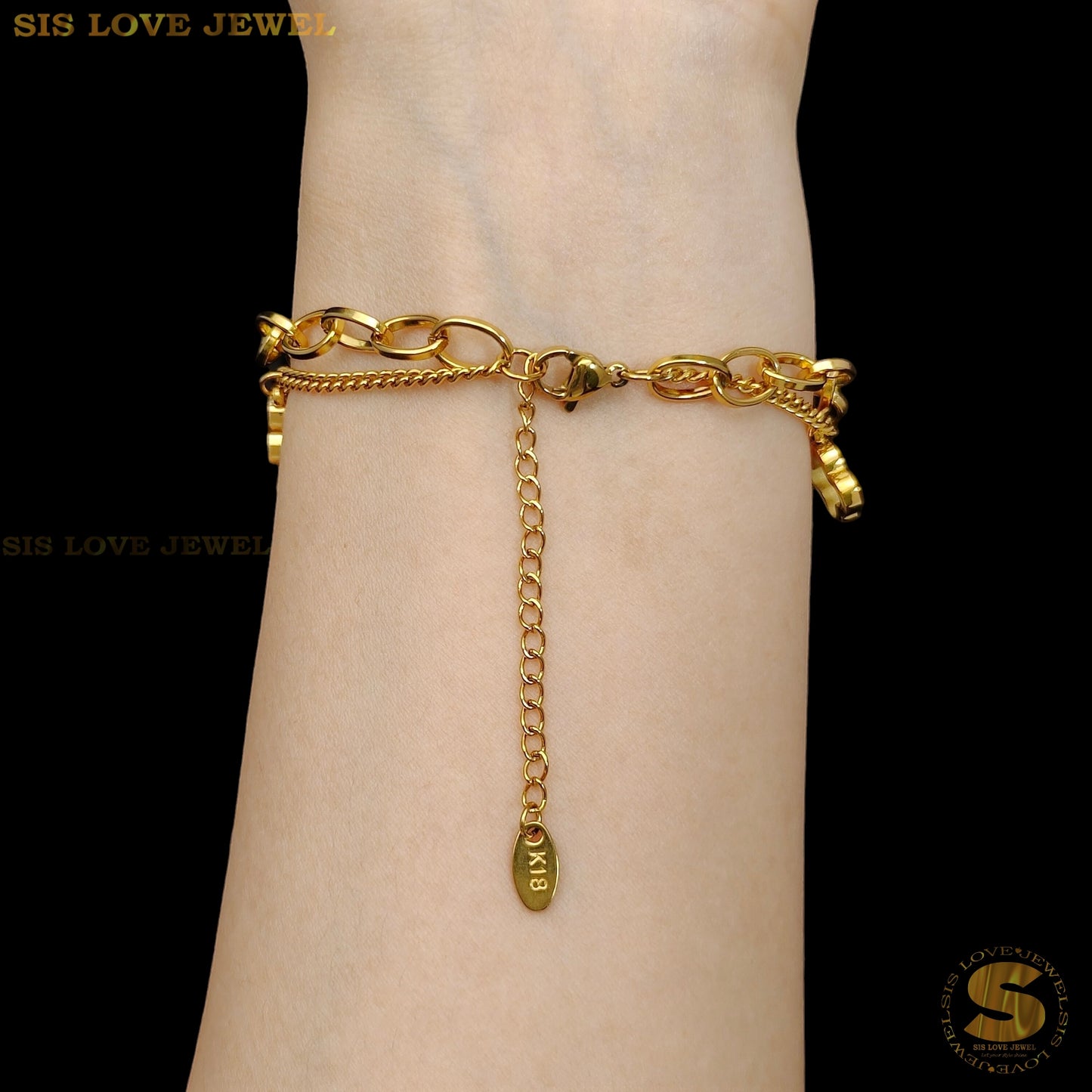 Double Layers Clover Bracelet B196