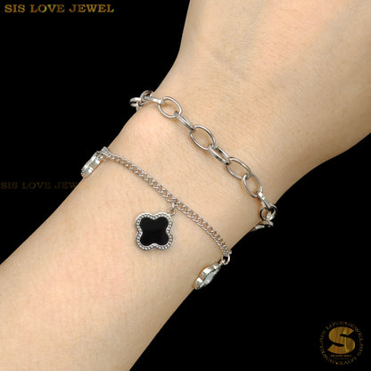 Double Layers Clover Bracelet B196