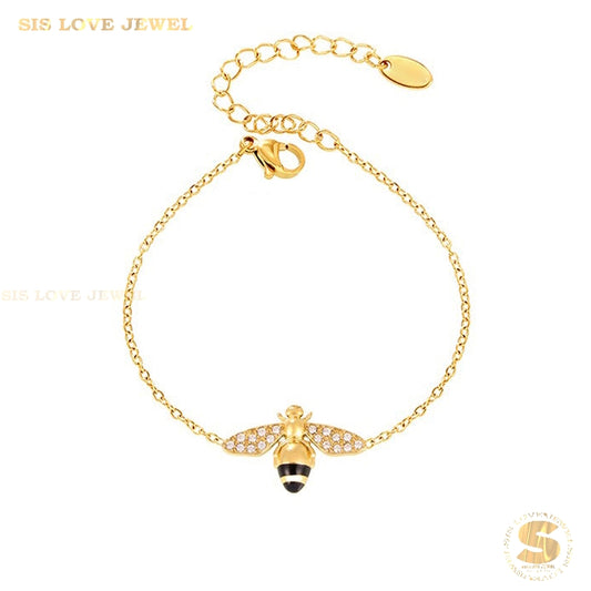 Bee Charm Zirconia Bracelet B219