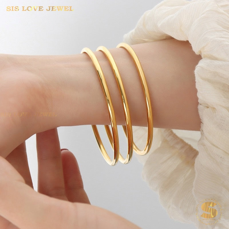 Classic Plain Round Bangle H001
